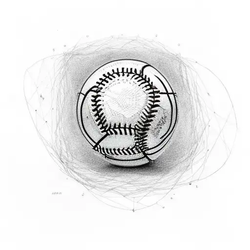A baseball with strands of DNA forming the stitching tattoo design idea