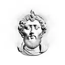 Roman Emperor Marcus Aurelius and the word Aequanimitas tattoo design idea