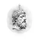 Roman Emperor Marcus Aurelius and the word Aequanimitas tattoo design idea