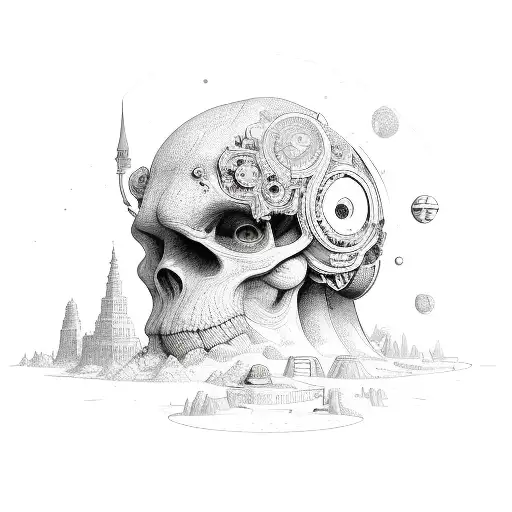 curious adventurer witha busy mind tattoo design idea