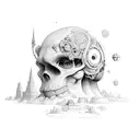 curious adventurer witha busy mind tattoo design idea