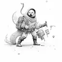 curious adventurer witha busy mind tattoo design idea