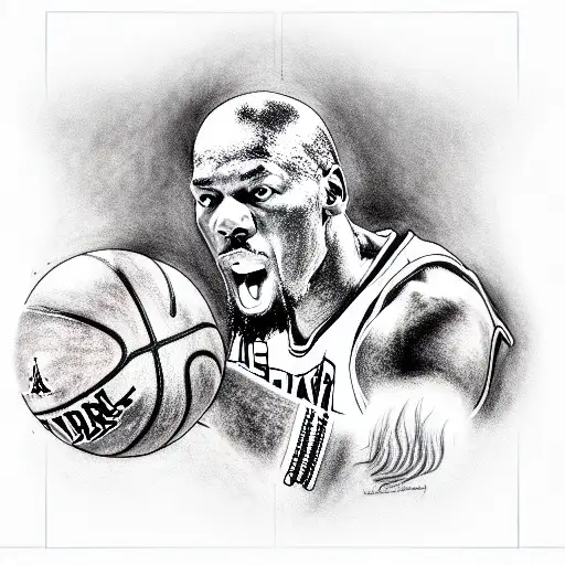marcus aurelius michael jordan building an AI machine tattoo design idea