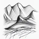mountain backdrop, blue ridge, nature, hyperrealistic, abstract tattoo design idea