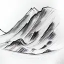 mountain backdrop, blue ridge, nature, hyperrealistic, abstract tattoo design idea