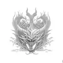 dragao japones e arma  tattoo design idea