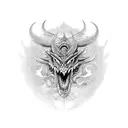 dragao japones e arma  tattoo design idea