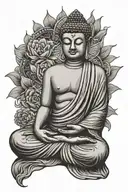 Buddha meditating tattoo design idea