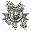 jesus christ alpha omega symbol tattoo design idea
