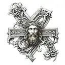 jesus christ alpha omega symbol tattoo design idea