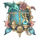 Libra an pisces sign tattoo design idea