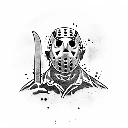 Jason Voorhees with machete tattoo design idea