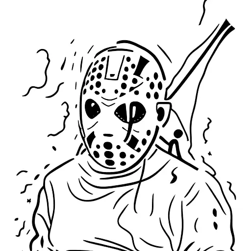 Jason Voorhees with machete tattoo design idea