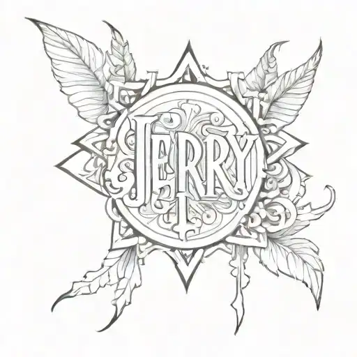 the word Jerry  tattoo design idea
