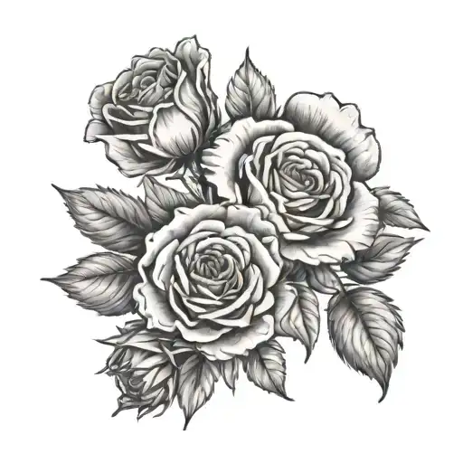 grandma born April 19, 1959 died September 30, 2023 - use her birth flowers but also include her love for thrifting  tattoo design idea