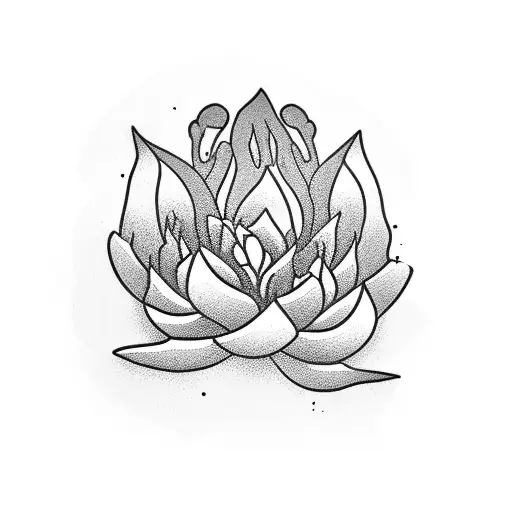 Grim Reaper, raven, lotus flower tattoo design idea