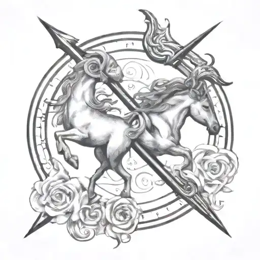 Sagittarius vs Capricorn symbol tattoo design idea