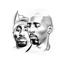 2pac and Messi tattoo design idea