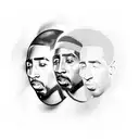 2pac and Messi tattoo design idea