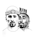 2pac and Messi tattoo design idea