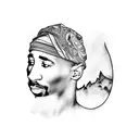 2pac and Messi tattoo design idea