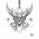 energy sword tattoo design idea