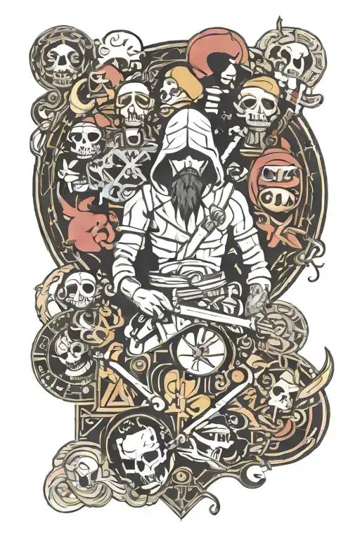 Linkin park music combine with games like mario dark souls assasin's creed grand theft auto and the collection of james  tattoo design idea