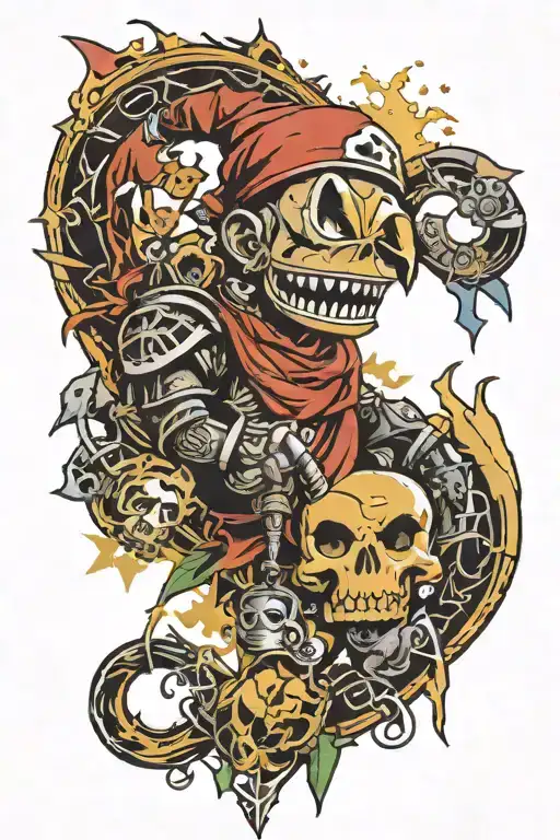 Linkin park music combine with games like mario dark souls assasin's creed grand theft auto and the collection of james  tattoo design idea