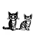 cat and kitten outline  tattoo design idea