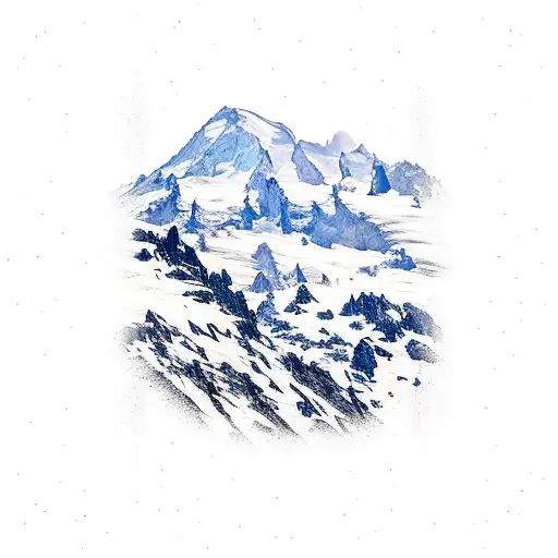 mount baker with two ice axes tattoo design idea