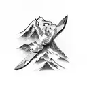 mount baker with two ice axes tattoo design idea