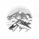 mount baker with two ice axes tattoo design idea