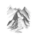 mount baker with two ice axes tattoo design idea