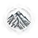 mount baker with two ice axes tattoo design idea