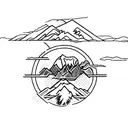 mount baker with two ice axes tattoo design idea