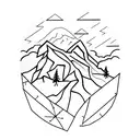 mount baker with two ice axes tattoo design idea