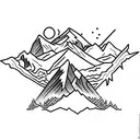 mount baker with two ice axes tattoo design idea