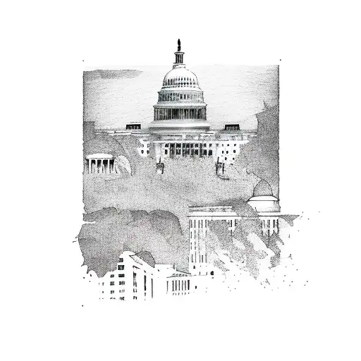 washington DC skyline tattoo design idea
