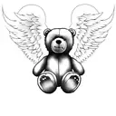 teddy bear with angel wings  tattoo design idea