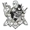 Naruto, Flash, Superman, Captain America, Breaking Bad, House, Suits, Friends, Green Arrow, Master Trick Card tattoo design idea