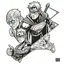 Naruto, Flash, Superman, Captain America, Breaking Bad, House, Suits, Friends, Green Arrow, Master Trick Card tattoo design idea