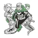 Naruto, Flash, Superman, Captain America, Breaking Bad, House, Suits, Friends, Green Arrow, Master Trick Card tattoo design idea