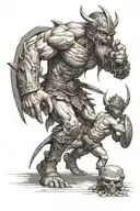 David vs Goliath tattoo design idea