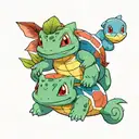 Bulbasaur totodile and squirtle tattoo design idea
