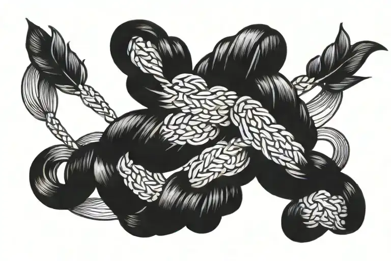2 braids tattoo design idea