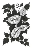 Stich leaves tattoo design idea