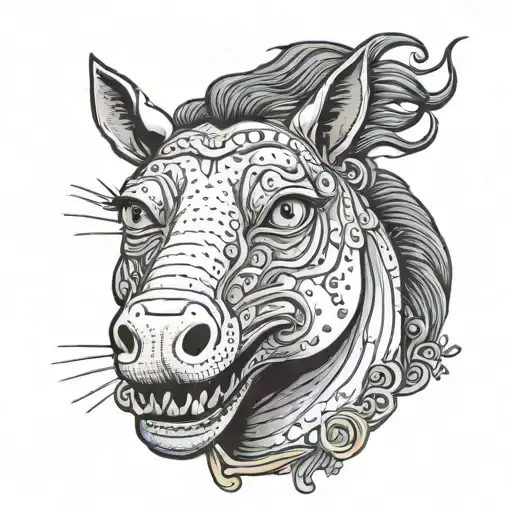 bojack horseman hollow eyes  tattoo design idea