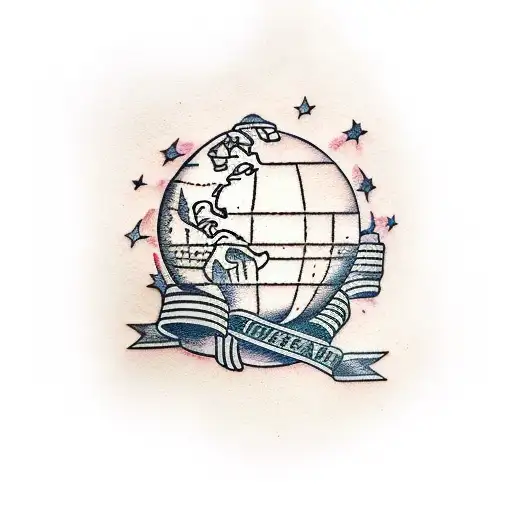 JUICE AND WORLD GLOBE tattoo design idea