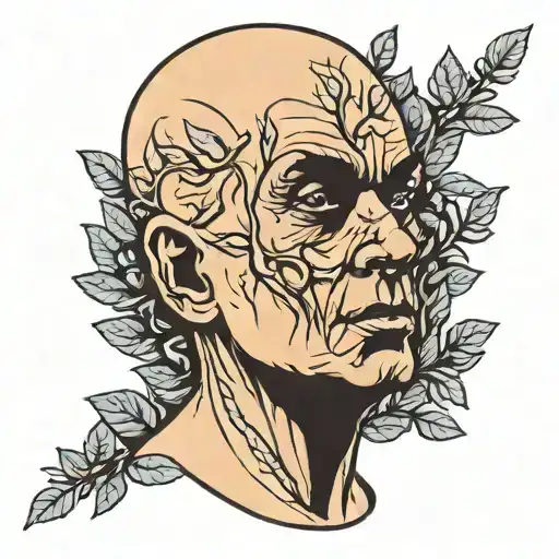bald in the thornbush tattoo design idea