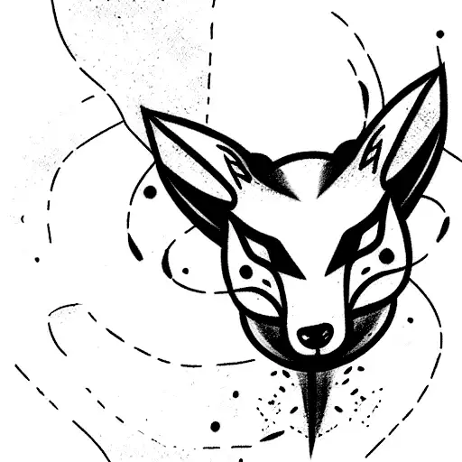 Kindred, league of legends, lamb, fox tattoo design idea